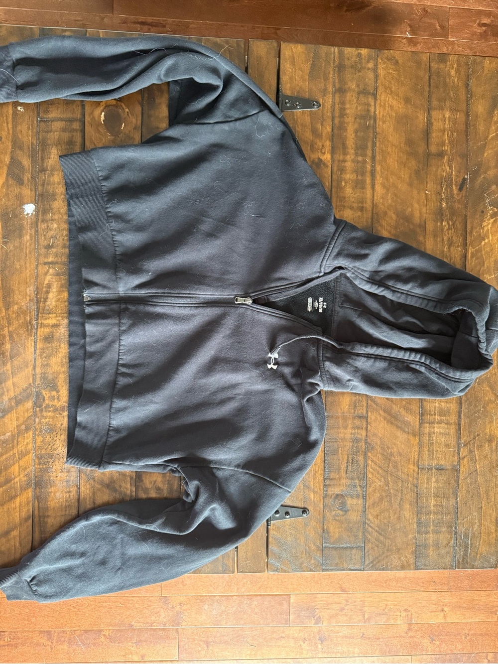 Under Armour Black Cropped Zip Hoodie